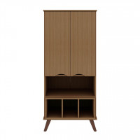 Manhattan Comfort 14PMC5 Hampton 26.77 Display Cabinet 6 Shelves and Solid Wood Legs in Maple Cream